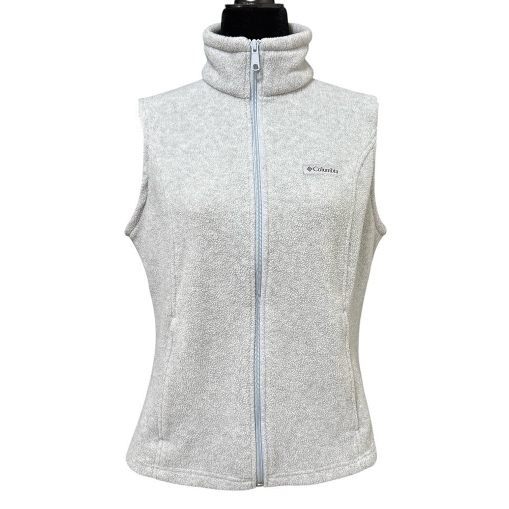 Columbia Sawyer Rapids 2.0 Gray Fleece Zip Vest Size Medium Mock Neck